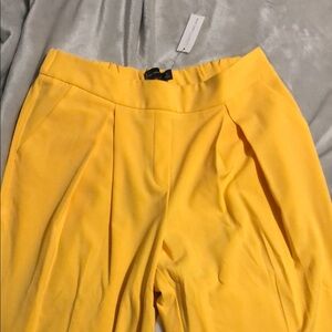 Bright Yellow Pleated Pants NWT